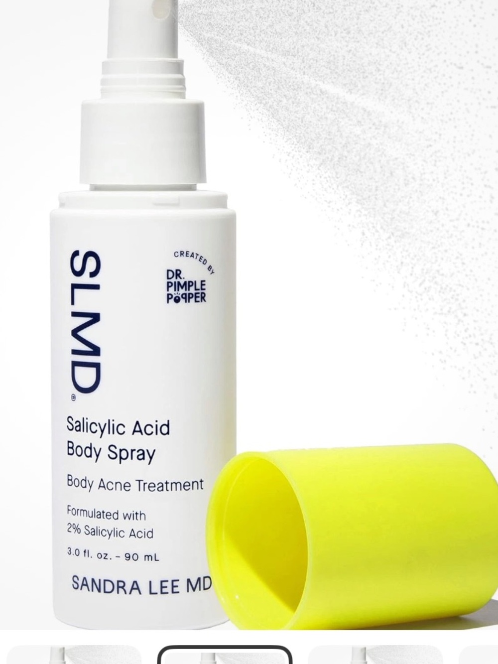 SLMD Salicylic Acid Body Spray – White for Body Acne 3.0 oz 90 ml